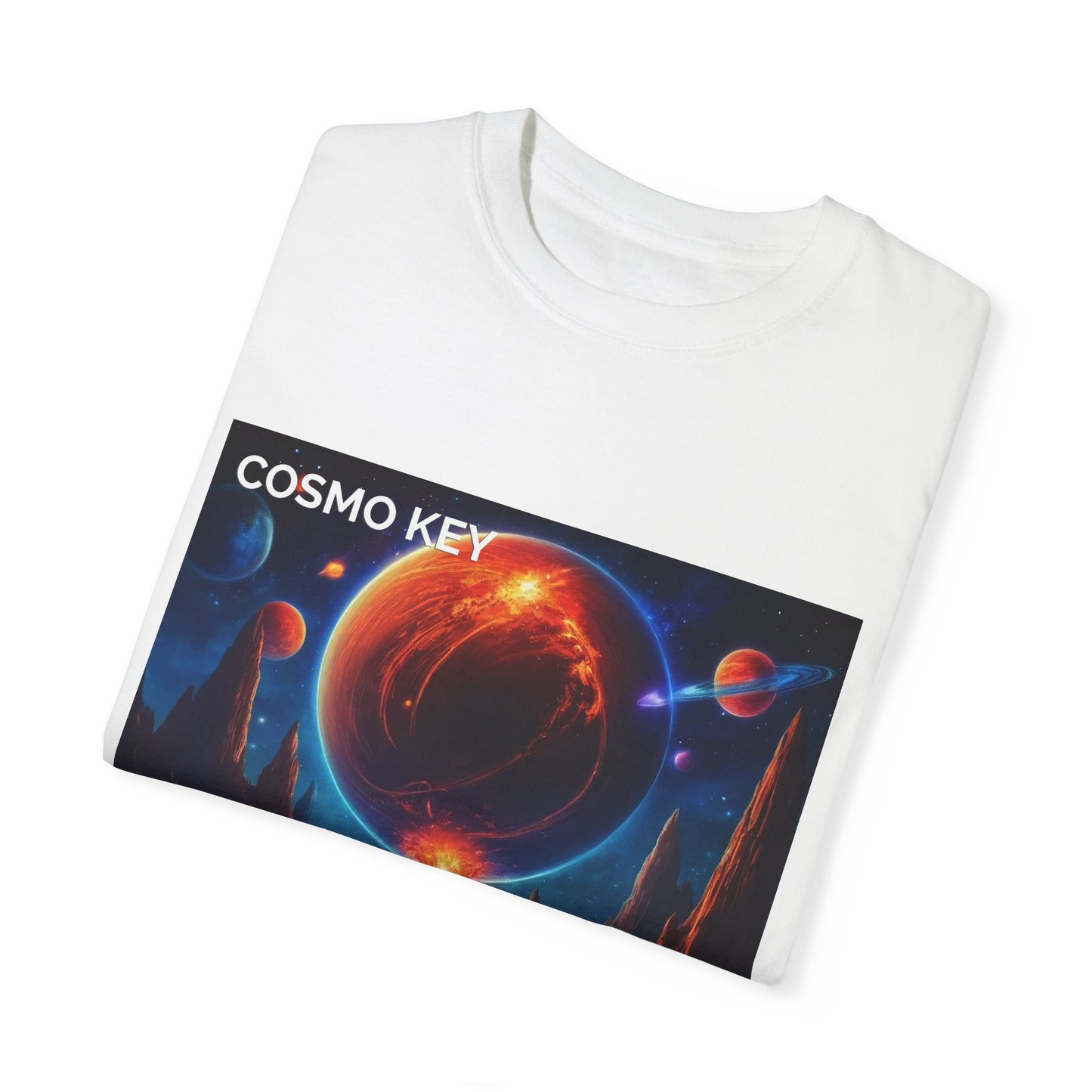 Cosmo Key Firestorm Unisex T-Shirt - Vibrant Space Art Tee