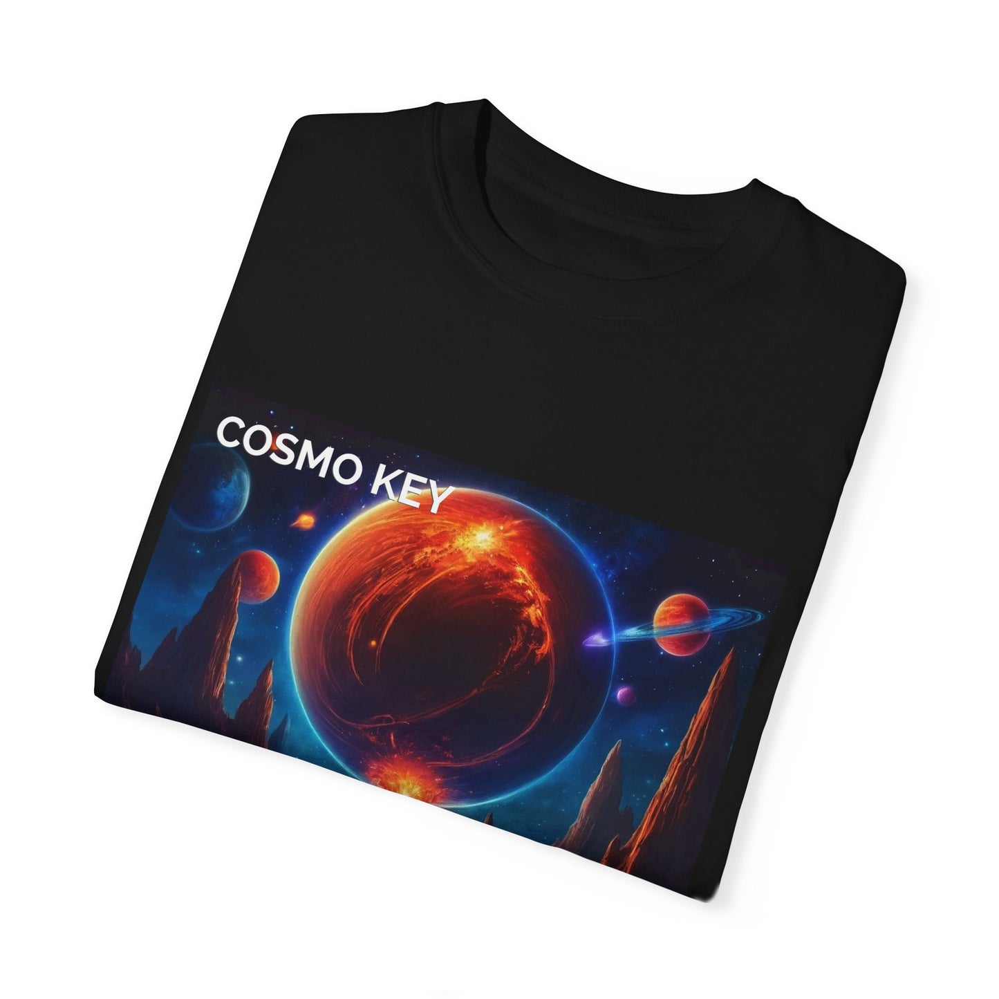 Cosmo Key Firestorm Unisex T-Shirt - Vibrant Space Art Tee