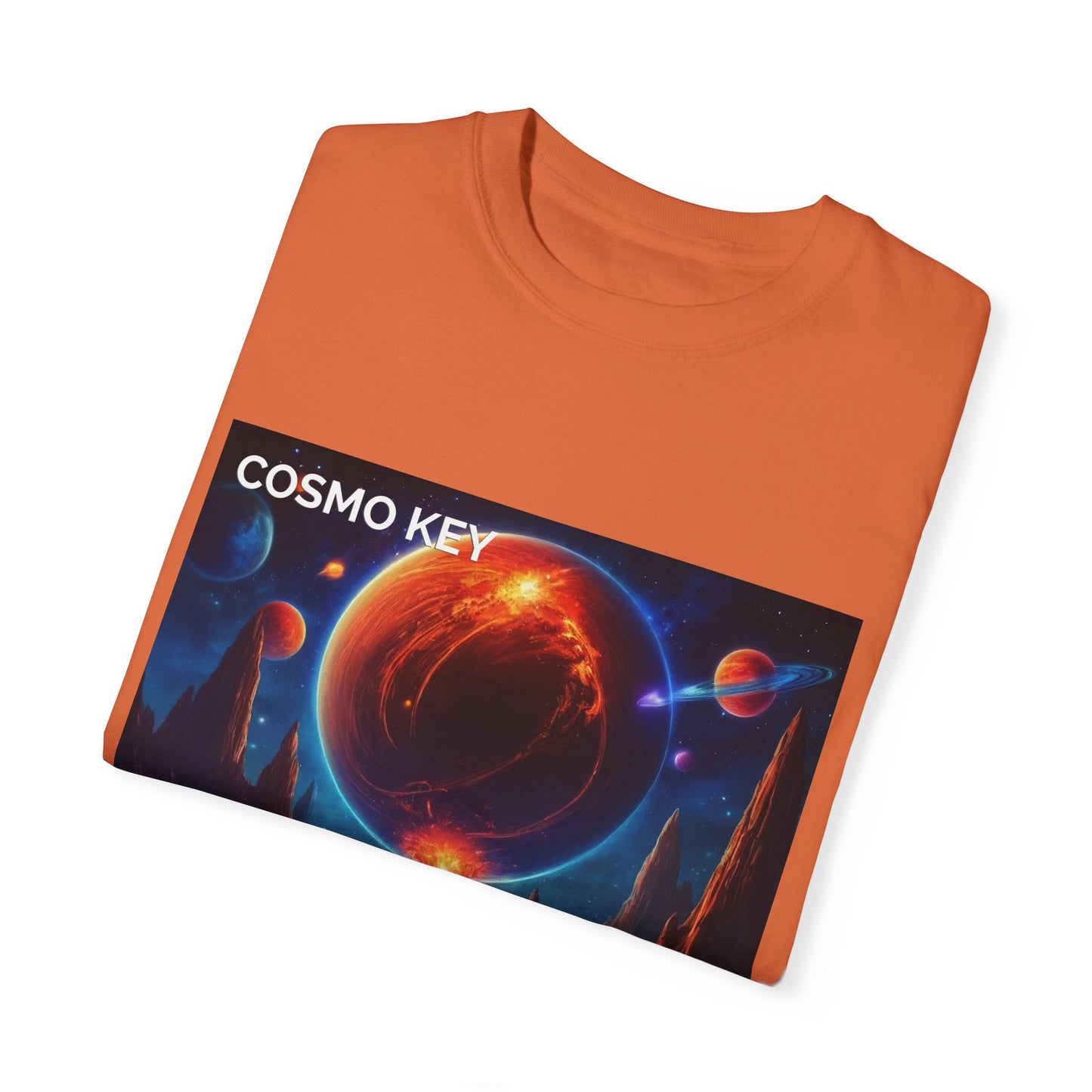 Cosmo Key Firestorm Unisex T-Shirt - Vibrant Space Art Tee