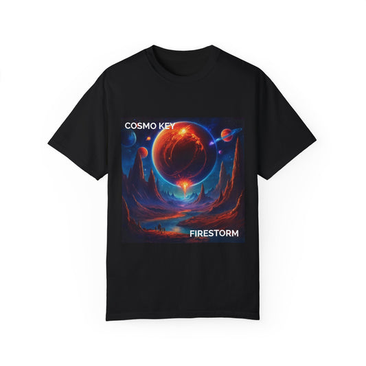 Cosmo Key Firestorm Unisex T-Shirt - Vibrant Space Art Tee